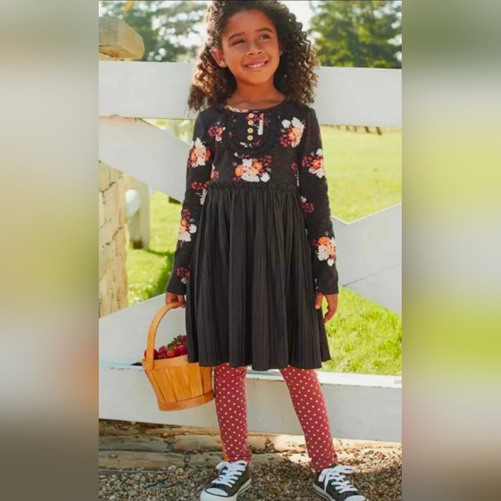 SOLD 🔥 - Matilda Jane Black Floral Kids Dress